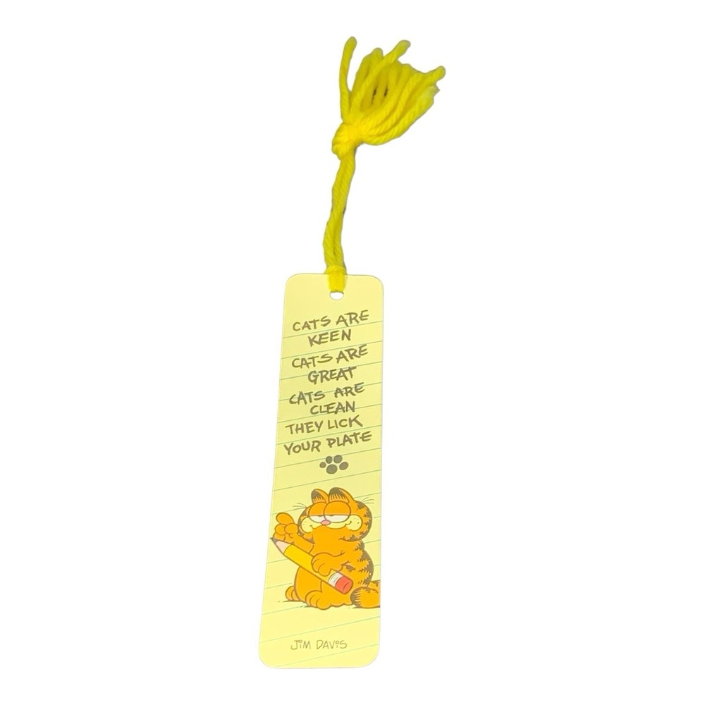 1978 Garfield Bookmark "Cats Are Keen Cats Are Great Cats Are Clean Lick Plate"
